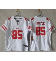 Women San Francisco 49ers 85 George Kittle White F U S E Vapor Untouchable Stitched Jersey 