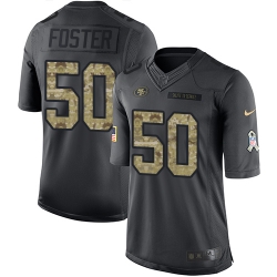 Nike 49ers #50 Reuben Foster Black Youth Stitched NFL Limited 2016 Salute to Service Jersey