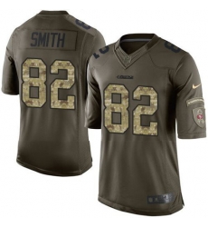 Nike 49ers #82 Torrey Smith Green Youth Stitched NFL Limited Salute to Service Jersey