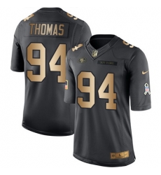 Nike 49ers #94 Solomon Thomas Black Youth Stitched NFL Limited Gold Salute to Service Jersey