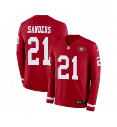 Youth Nike San Francisco 49ers 21 Deion Sanders Limited Red Therma Long Sleeve NFL Jersey