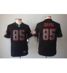 Youth Nike San Francisco 49ers #85 Vernon Davis Black Jerseys[Impact Limited]