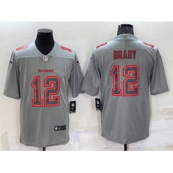 Men Tampa Bay Buccaneers 12 Tom Brady Grey Atmosphere Fashion Stitched Jersey