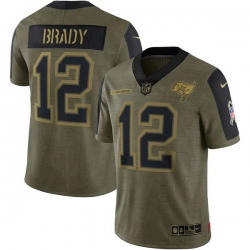 Men's Tampa Bay Buccaneers Tom Brady Nike Olive 2021 Salute To Service Limited Player Jersey