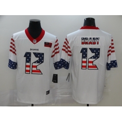 Nike Buccaneers 12 Tom Brady White USA Flag Fashion Limited Jersey