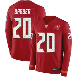 Nike Buccaneers 20 Ronde Barber Red Team Color Men s Stitched NFL Limited Therma Long Sleeve Jersey