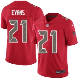 Nike Buccaneers #21 Justin Evans Red Mens Stitched NFL Limited Rush Jersey