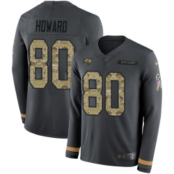 Nike Buccaneers 80 O. J. Howard Anthracite Salute to Service Men s Stitched NFL Limited Therma Long Sleeve Jersey