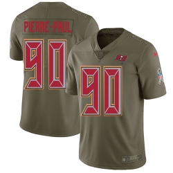 Nike Buccaneers #90 Jason Pierre Paul Olive Mens Stitched NFL Limited 2017 Salute To Service Jersey