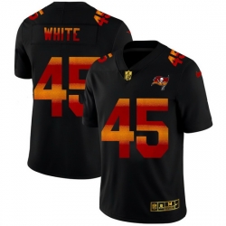 Tampa Bay Buccaneers 45 Devin White Men Black Nike Red Orange Stripe Vapor Limited NFL Jersey