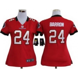 Women Nike Tampa Bay Buccaneers 24# Mark Barron Red Nike NFL Jersey