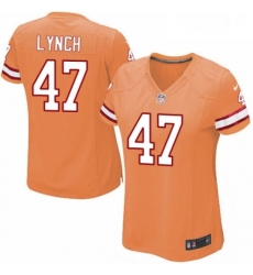 Womens Nike Tampa Bay Buccaneers 47 John Lynch Game Orange Glaze Alternate NFL Jersey