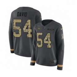 Womens Nike Tampa Bay Buccaneers 54 Lavonte David Limited Black Salute to Service Therma Long Sleeve NFL Jersey