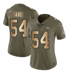 Womens Nike Tampa Bay Buccaneers 54 Lavonte David Limited OliveGold 2017 Salute to Service NFL Jersey