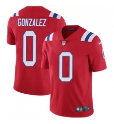 Men New England Patriots 0 Christian Gonzalez Red Stitched Vapor Limited Jersey