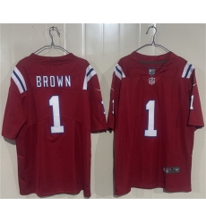 Men New England Patriots 1 A J Brown Red 2026 Vapor Limited Stitched Football Jersey Men New England Patriots 1 A J Brown Red 2026 Vapor Limited Stitched Football Jersey