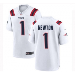 Men New England Patriots 1 Cam Newton Nike White Vapor Untouchable Limited Player Jersey