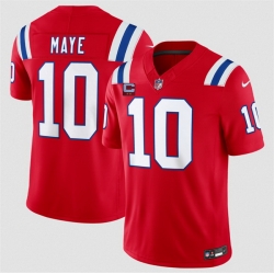 Men New England Patriots  10 Drake Maye Red 2026 F U S E  2 Star C Pach Vapor Limited Stitched Football Jersey