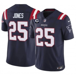 Men New England Patriots  25 Marcus Jones Navy 2026 F U S E  2 Star C Pach Vapor Limited Stitched Football Jersey
