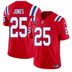 Men New England Patriots  25 Marcus Jones Red 2026 F U S E  2 Star C Pach Vapor Limited Stitched Football Jersey
