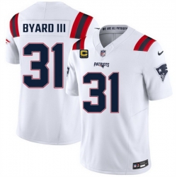 Men New England Patriots  31 Kevin Byard III White 2026 F U S E  4 Star C Pach Vapor Limited Stitched Football Jersey
