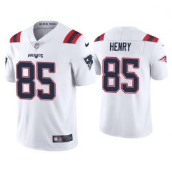 Men New England Patriots 85 Hunter Henry 2021 White Vapor Untouchable Limited Stitched