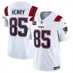 Men New England Patriots  85 Hunter Henry White 2026 F U S E  4 Star C Pach Vapor Limited Stitched Football Jersey