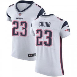 Men Nike Patriots #23 Patrick Chung White Stitched NFL Vapor Untouchable Elite Jersey