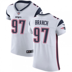 Men Nike Patriots #97 Alan Branch White Stitched NFL Vapor Untouchable Elite Jersey