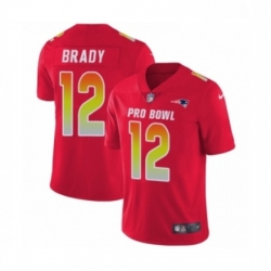 Mens Nike New England Patriots 12 Tom Brady Limited Red AFC 2019 Pro Bowl NFL Jersey