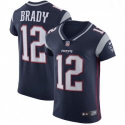 Mens Nike New England Patriots 12 Tom Brady Navy Blue Team Color Vapor Untouchable Elite Player NFL Jersey