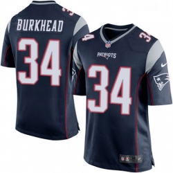 Mens Nike New England Patriots 34 Rex Burkhead Game Navy Blue Team Color NFL Jersey