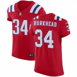 Mens Nike New England Patriots 34 Rex Burkhead Red Alternate Vapor Untouchable Elite Player NFL Jersey