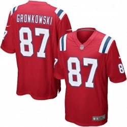 Mens Nike New England Patriots 87 Rob Gronkowski Game Red Alternate NFL Jersey