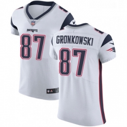 Mens Nike New England Patriots 87 Rob Gronkowski White Vapor Untouchable Elite Player NFL Jersey