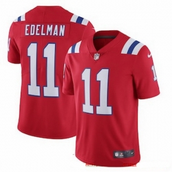 New England Patriots 11 Julian Edelman Men Nike Red Alternate 2020 Vapor Limited Jersey