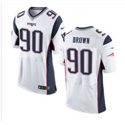 Nike New England Patriots #90 Malcom Brown White Men 27s Stitched NFL New Elite Jersey