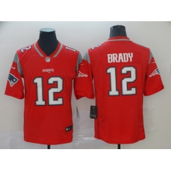 Nike Patriots 12 Tom Brady Red Inverted Legend Limited Jersey