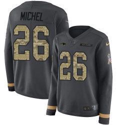 Nike Patriots #26 Sony Michel Anthracite Salute to Service Jersey