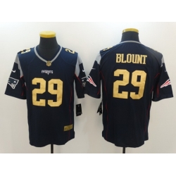 Nike Patriots 29 LeGarrette Blount Navy Gold Limited Jersey