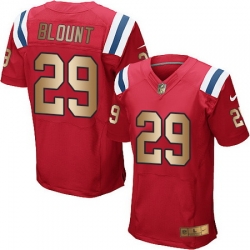 Nike Patriots #29 LeGarrette Blount Red Alternate Mens Stitched NFL Elite Gold Jersey