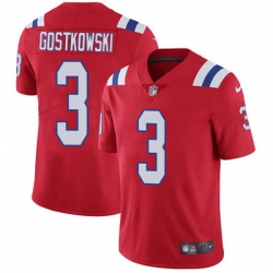 Nike Patriots #3 Stephen Gostkowski Red Alternate Mens Stitched NFL Vapor Untouchable Limited Jersey