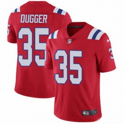 Nike Patriots 35 Kyle Dugger Red Alternate Men Stitched NFL Vapor Untouchable Limited Jersey