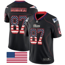 Nike Patriots #87 Rob Gronkowski Black Mens Stitched NFL Limited Rush USA Flag Jersey