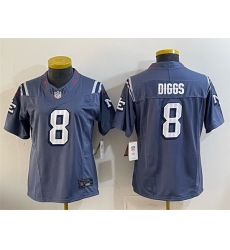 Women New England Patriots 8 Stefon Diggs 2025  Rivalries Stitched Football Jersey 