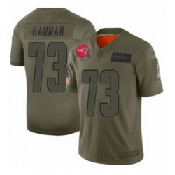 Womens New England Patriots 73 John Hannah Limited Camo 2019 Salute to Service Football Jersey