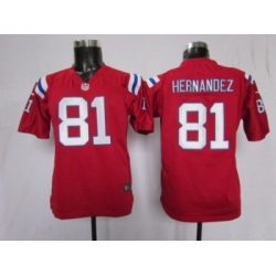 Nike Youth NFL New England Patriots #81 Aaron Hernandez red jerseys