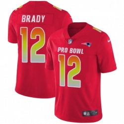 Youth Nike New England Patriots 12 Tom Brady Limited Red 2018 Pro Bowl NFL Jersey