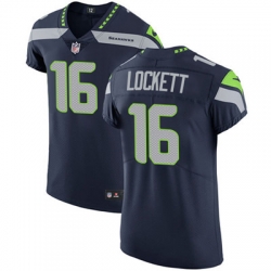 Men Nike Seahawks #16 Tyler Lockett Steel Blue Team Color Stitched NFL Vapor Untouchable Elite Jersey