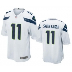 Men Seattle Seahawks 11 Jaxon Smith Njigba White 2023 Draft Stitched Game Jersey